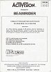 Beamrider Manual (Activision EMP 005<br>RC 740)
